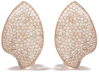 18kt rose gold Giardini Segreti champagne diamond studs