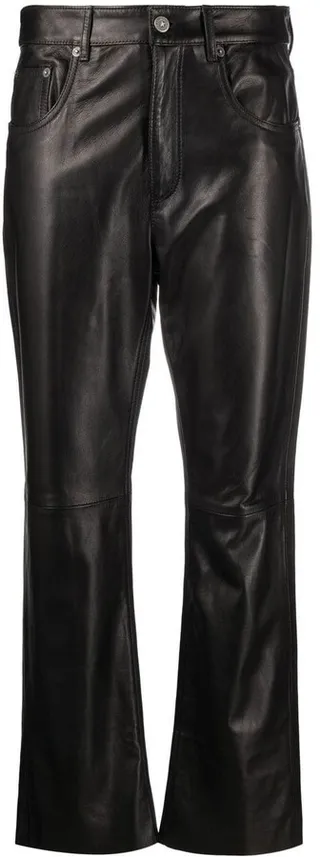 Straight-Leg Leather Trousers
