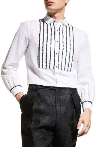 Men's Toile Flame Bib Dress Shirt