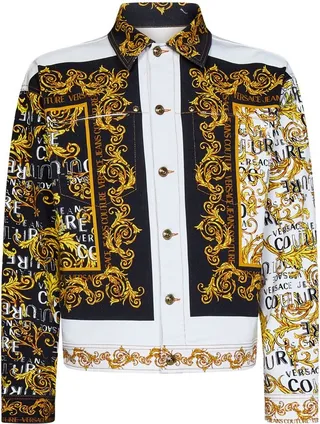 Versace Jeans Couture Graphic Printed Buttoned Denim Jacket