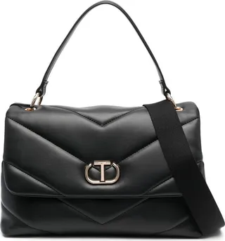 Logo-Plaque Quilted Tote Bag