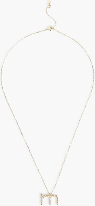 Gold-tone crystal necklace