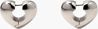 The Charmed Bubble Heart Hoops - Silver