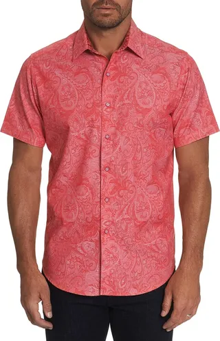 Men's Andretti Paisley Short-Sleeve Sport Shirt