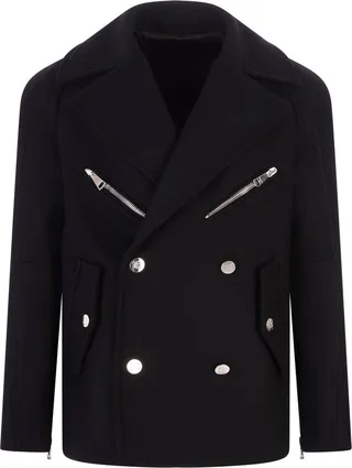 Balmain Double-Breasted Zipped Coat