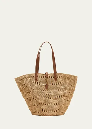 Panier Medium Raffia YSL Tote Bag