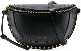 Logo-Print Leather Belt Bag