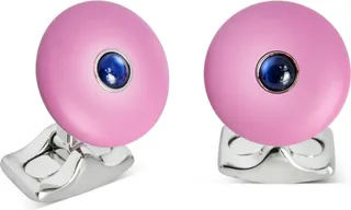 Deakin & Francis - Deakin & Francis ‘The Brights’ Lilac Round Cufflinks With Sapphire Centre