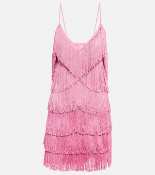 Fringed slip minidress