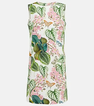 Floral cotton-blend minidress