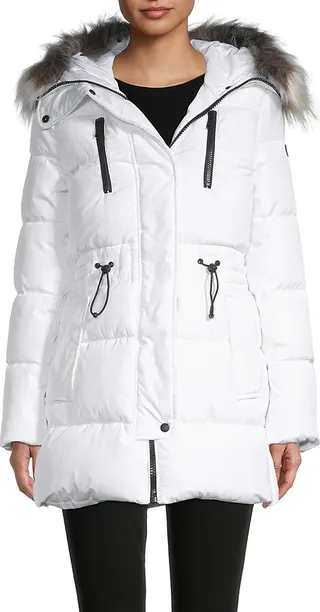 Faux Fur-Trim Puffer Jacket