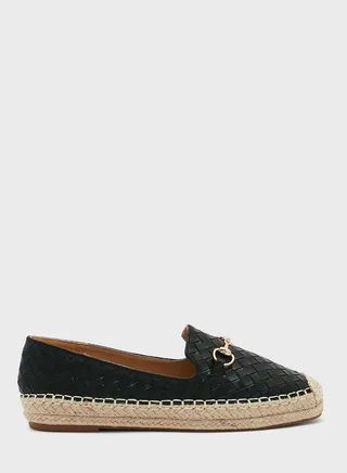 Lattice Horsebit Flat Espadrille