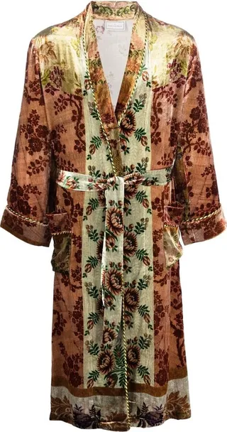 Full-Jacquard Tie-Waist Robe