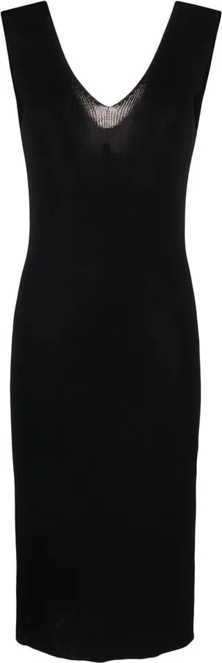 Black Knitted Midi Dress