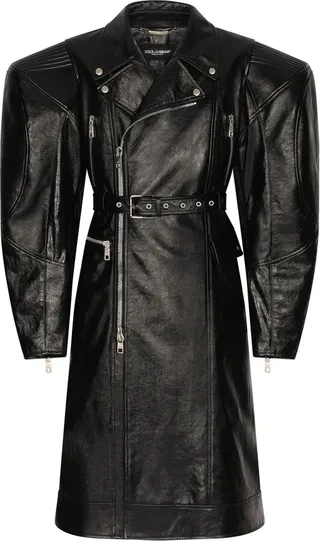 Oversized Leather Trench Coat
