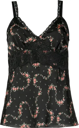 Flower Garland satin cami top