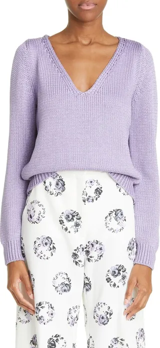 Metallic V-Neck Sweater