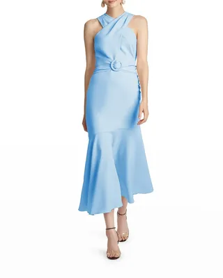 Naomi Belted Halter Dress