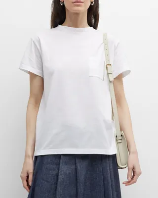 Beaded Crewneck Short-Sleeve T-Shirt