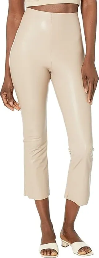 Commando Faux Leather Cropped Flare Perfect Control Leggings SLG33 (Sand) Women's Casual Pants