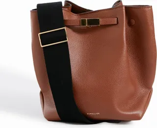 Tan New York Bucket Bag with Webbing Strap