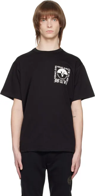 Versace Jeans Couture Black V-Emblem T-Shirt