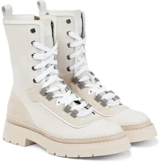 Canvas combat boots