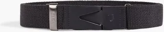 Leather-trimmed canvas belt