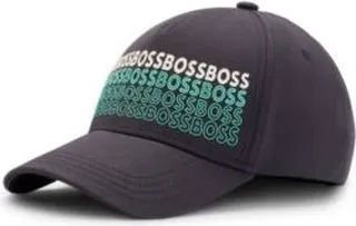 Cotton-twill cap with repeat-logo print
