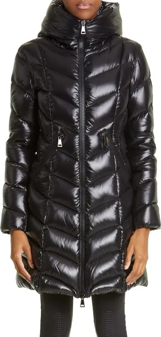 Marus Quilted Down Hooded Puffer Coat