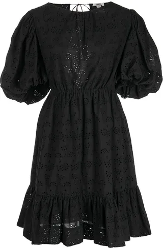 Puff-Sleeve Mini Dress