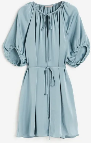 Tie-detail Satin Dress
