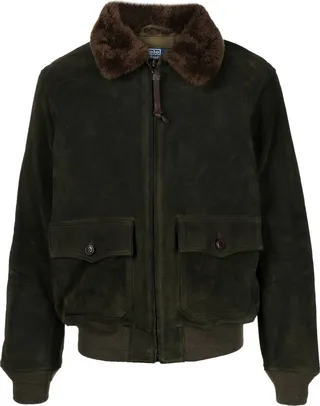 Faux-Fur Collar Bomber Jacket