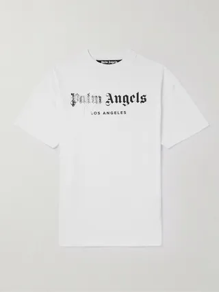 Logo-Print Crystal-Embellished Cotton-Jersey T-Shirt