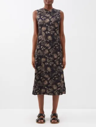 Seashell-print Midi Dress