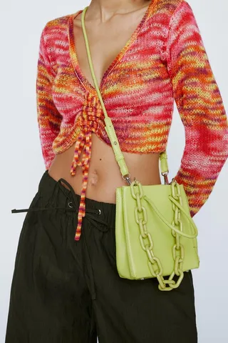 Nasty Gal Womens Faux Leather Chain Detail Bag
