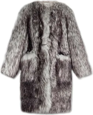 Dolce & Gabbana Faux Fur Buttoned Coat