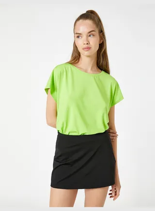 Basic Sport T-Shirt Crew Neck Bat Sleeve