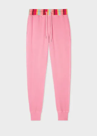 Women's Dusky Pink Lounge Sweatpants With 'Swirl Stripe' Trims