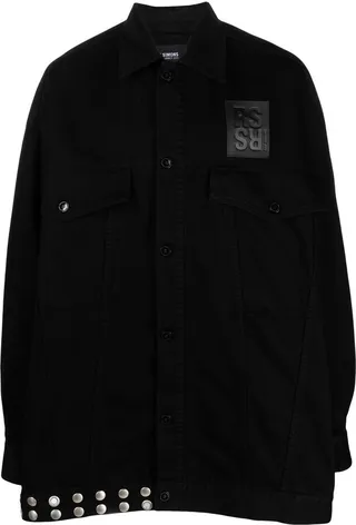Black Fringe Detail Denim Jacket