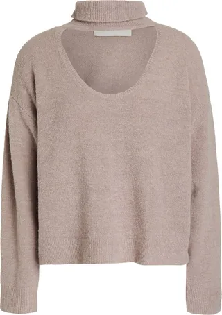 Cutout knitted turtleneck sweater
