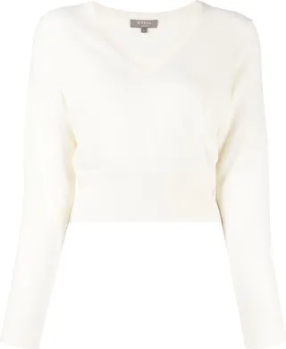 cropped V-neck jumper