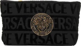 Versace Logo Monogram Embellished Toiletry Bag