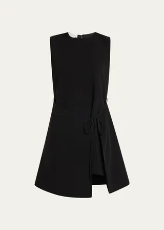 Sleeveless Tie-Front Peplum Tunic