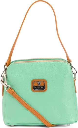 Made In Italy Leather Dome Crossbody