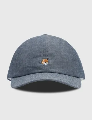 Small Fox Head Embroidery 6 Panel Cap