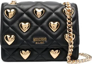 Heart-Stud Diamond-Quilt Bag
