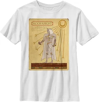Boy's Marvel: Moon Knight Ancient Egyptian Portrait T-Shirt - White - Medium