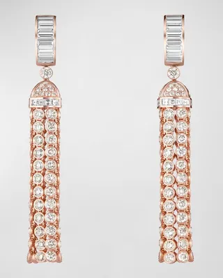 Pompon Diamond Pendant Earrings in 18K Pink Gold