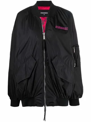 Logo-Print Relaxed Bomber Jacket